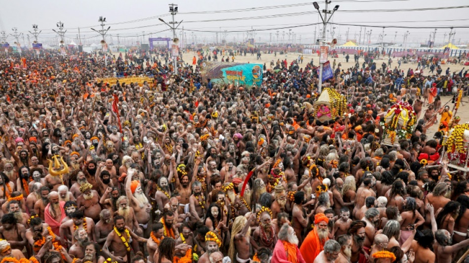 Holy dips at India's giant Hindu festival come with challenge